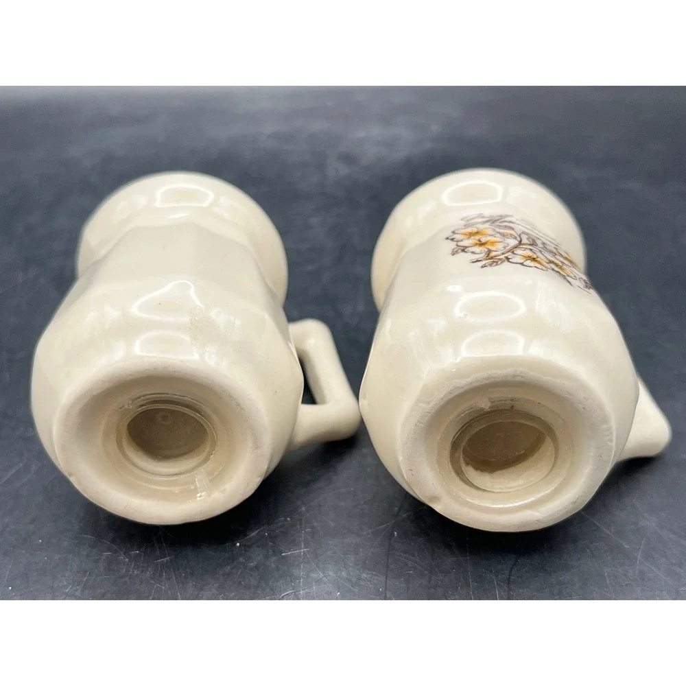 Vtg Ceramic Great Smoky Mountain Floral Salt & Pepper Shakers 2.75